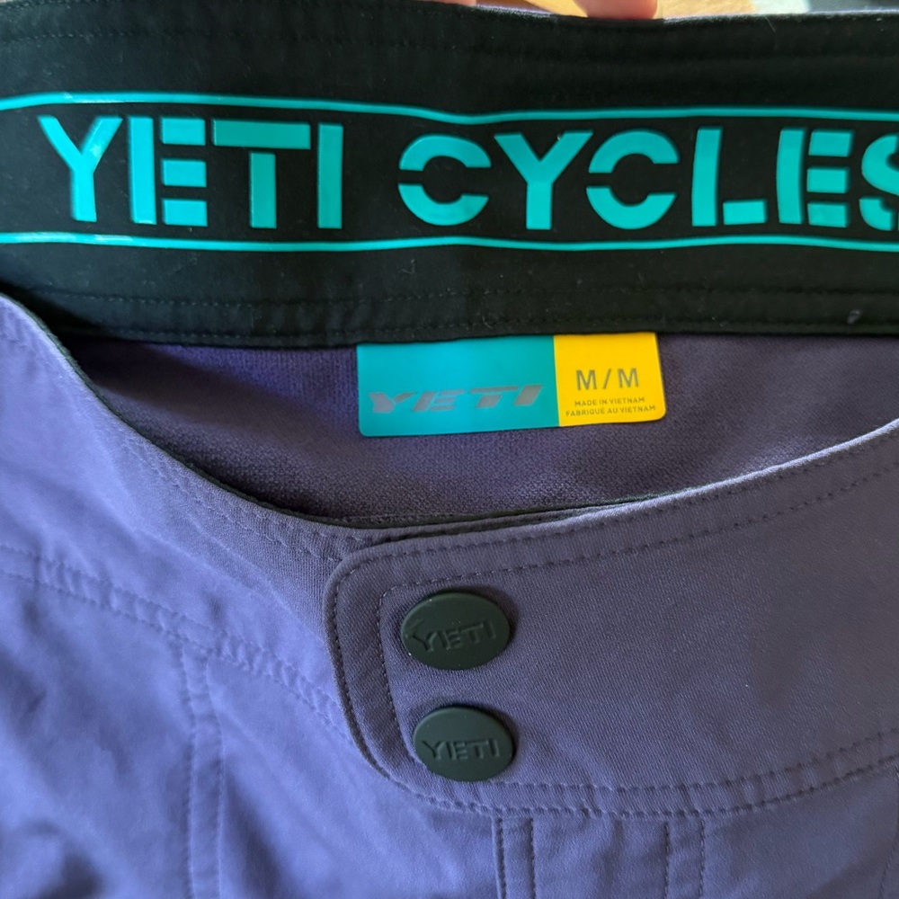 Women’s Yeti Purple riding Shorts with Pink Accents - Picture 3 of 3